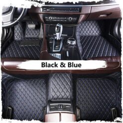 Black & Blue Luxury Custom Car Mats