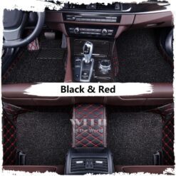 Black & Red Luxury Double Layer Custom Car Mat
