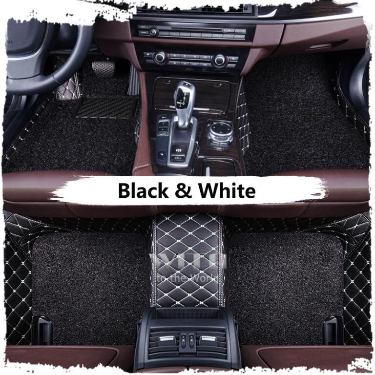 Black White Luxury Double Layer Custom Car Mat Witamats