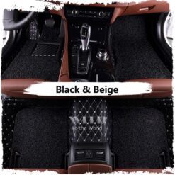 Black & Beige Luxury Double Layer Custom Car Mat